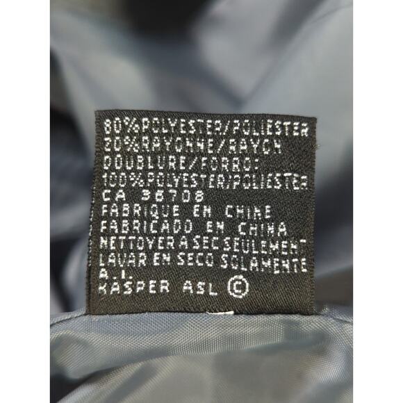 Kasper ASL Womens Blazer Gray Size 14 Career Workwear Jacket Polyester Rayon - Picture 8 of 8